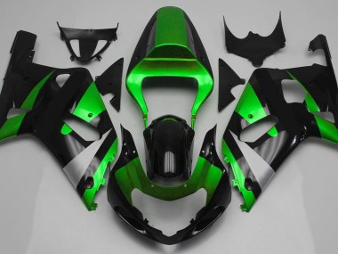 Verde Brillante & Negro 01-03 GSXR 600-750 Carenado Moto