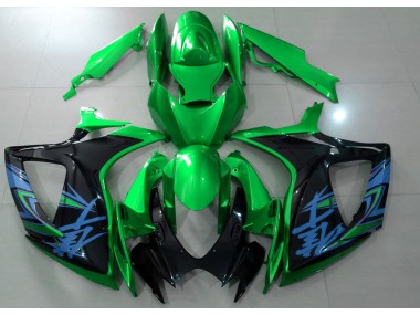 Verde Brillante & Negro 06-07 GSXR 600-750 Carenado Moto