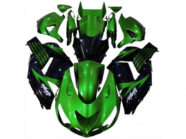 Verde Brillante & Negro 06-11 ZX14R Carenado Moto Verde Brillante & Negro 06-11 ZX14R Carenado Moto
