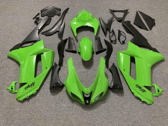 Verde Brillante & Negro Mate 07-08 ZX6R Carenado Moto