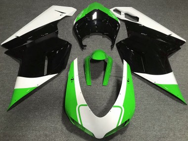 Verde Brillo Blanco & Negro 07-14 Ducati 848 1098 1198 Carenado Moto