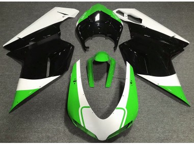 Verde Brillo Blanco & Negro 07-14 Ducati 848 1098 1198 Carenado Moto