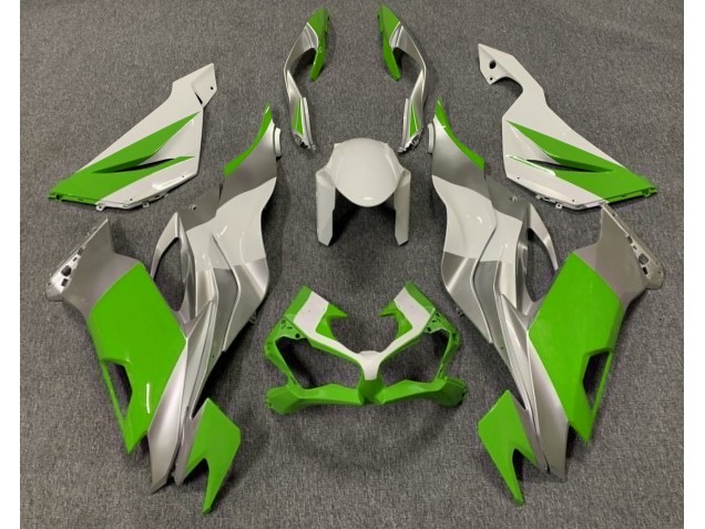 Verde Brillo Blanco & Plata 19-23 ZX6R Carenado Moto Verde Brillo Blanco & Plata 19-23 ZX6R Carenado Moto