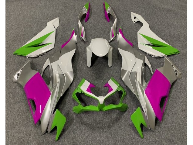 Verde Brillo Rosa & Plata 19-23 ZX6R Carenado Moto Verde Brillo Rosa & Plata 19-23 ZX6R Carenado Moto