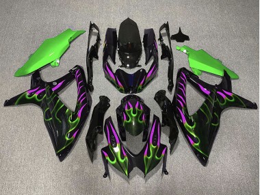 Verde & Magenta Llama 08-10 GSXR 600-750 Carenado Moto