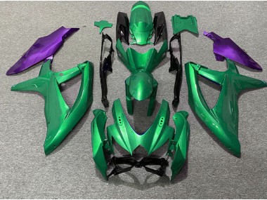 Verde & Morado 08-10 GSXR 600-750 Carenado Moto