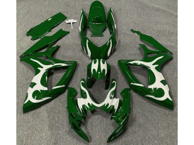 Verde Oscuro & Blanco 06-07 GSXR 600-750 Carenado Moto
