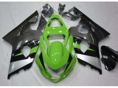 Verde & Plata 04-05 GSXR 600-750 Carenado Moto
