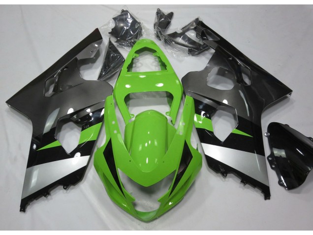 Verde & Plata 04-05 GSXR 600-750 Carenado Moto